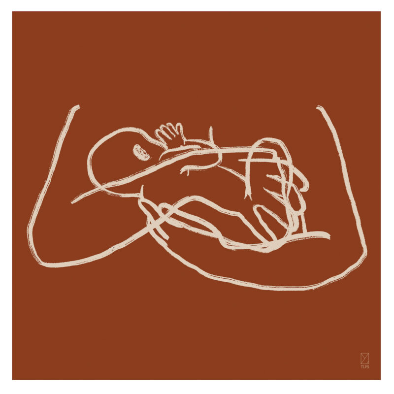 La Leche drawing - Terracota